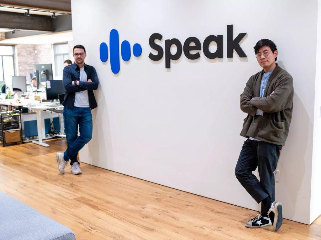 圖左起為 Speak 共同創辦人暨執行長 Connor Zwick、共同創辦人暨技術長 Andrew Hsu。