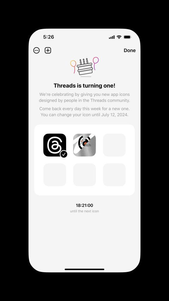 歡慶 Threads 屆滿一週年，平台推出期間限定App圖示做彩蛋。