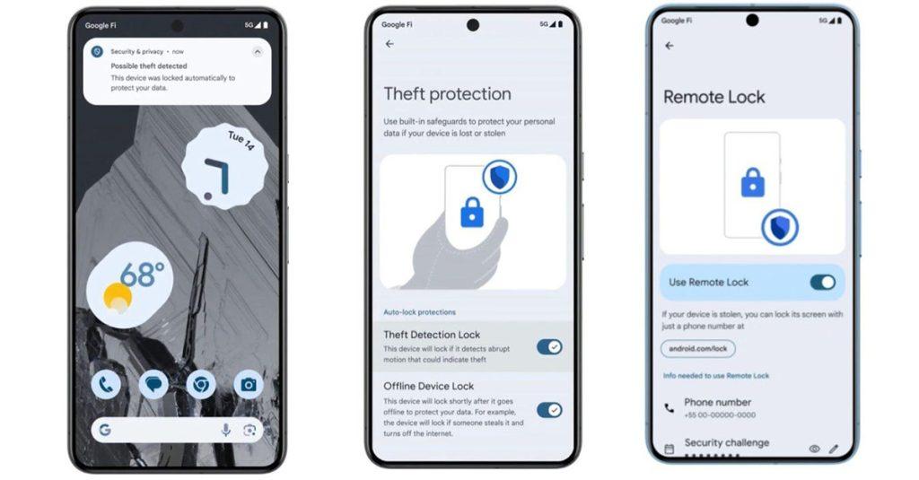 Google將推出的「盜竊檢測鎖定」（Theft Detection Lock）功能。