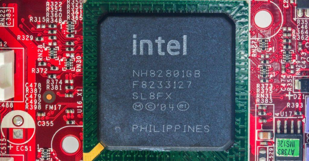 Intel 晶片示意圖。