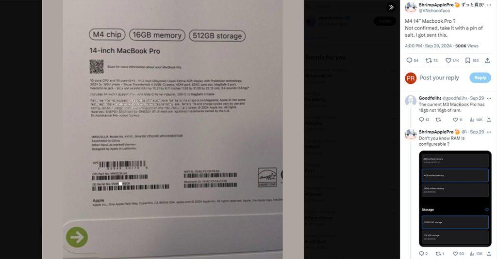 稍早有網友率先曝光新一代MacBook Pro的盒裝照片，同時揭露記憶體將全面升級為16 GB起跳。