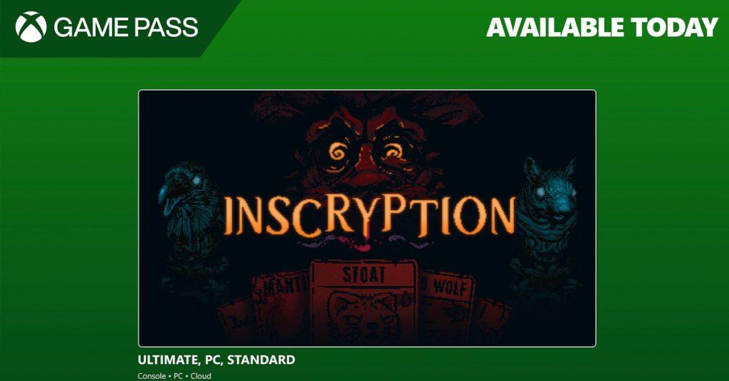 Xbox Game Pass已新增《賭命牌卡》（Inscryption）遊戲。