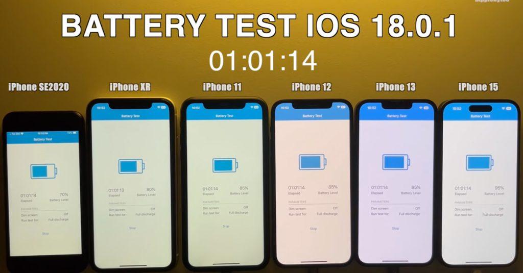 蘋果稍早釋出iOS 18.0.1版本更新，而最新的電力實測結果也正式出爐。