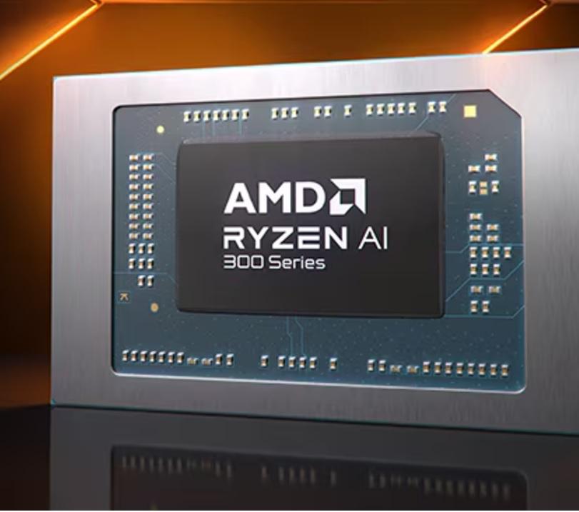 AMD Ryzen AI 300 系列處理器示意圖。