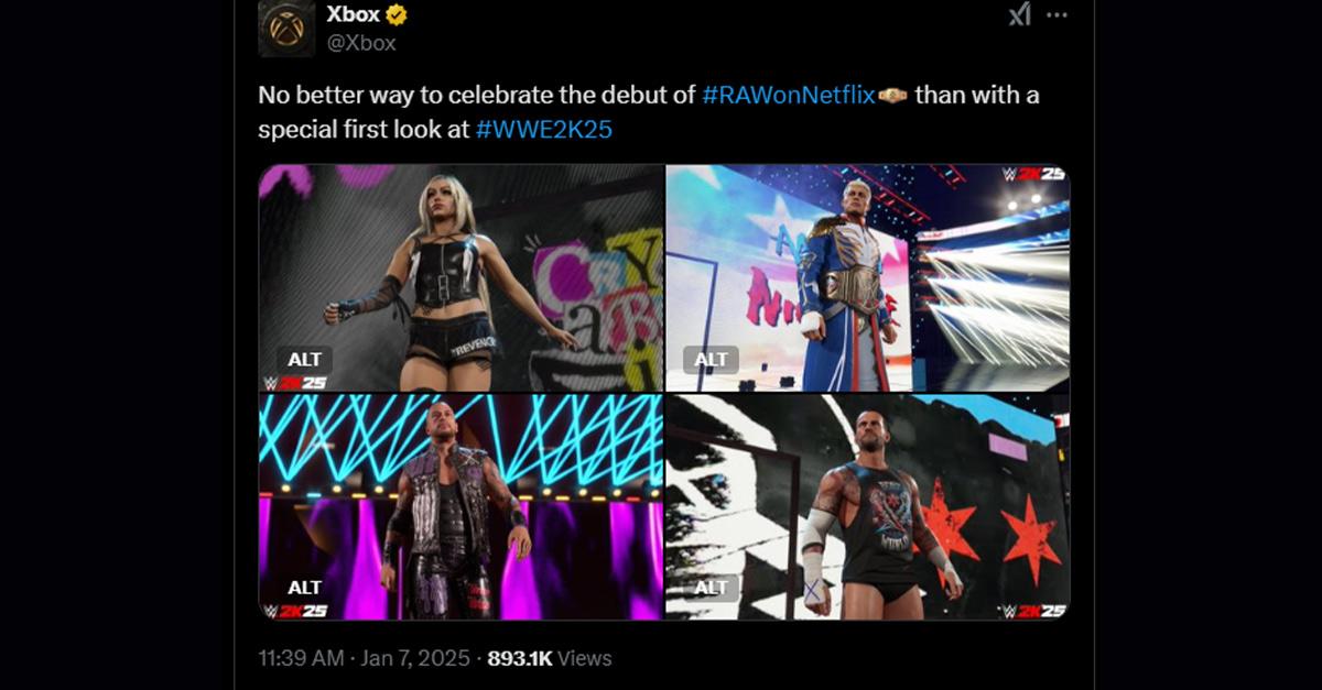 Xbox在推特上的官方帳號發布了《WWE 2K25》的截圖，而這些照片顯示了Liv Morgan、Cody Rhodes、Damien Priest和CM Punk等角色的更新模型和新服裝。