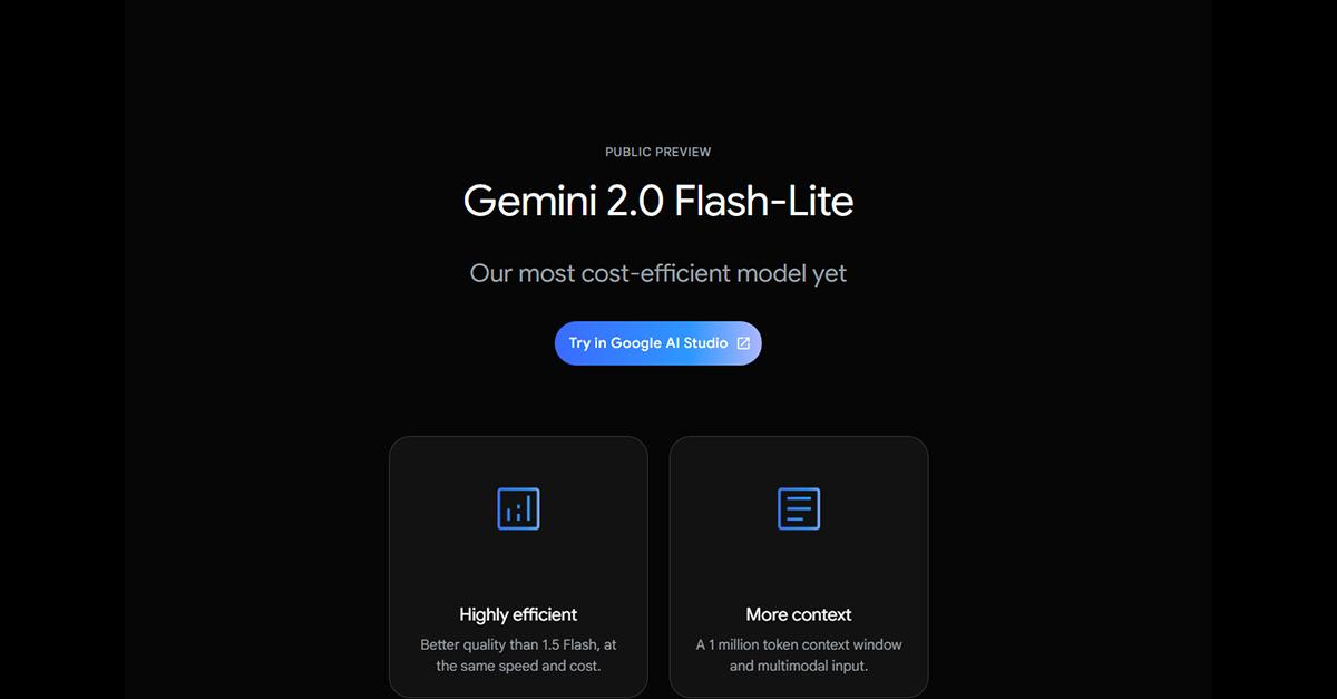 Google 推出平價版 Gemini AI Flash-Lite